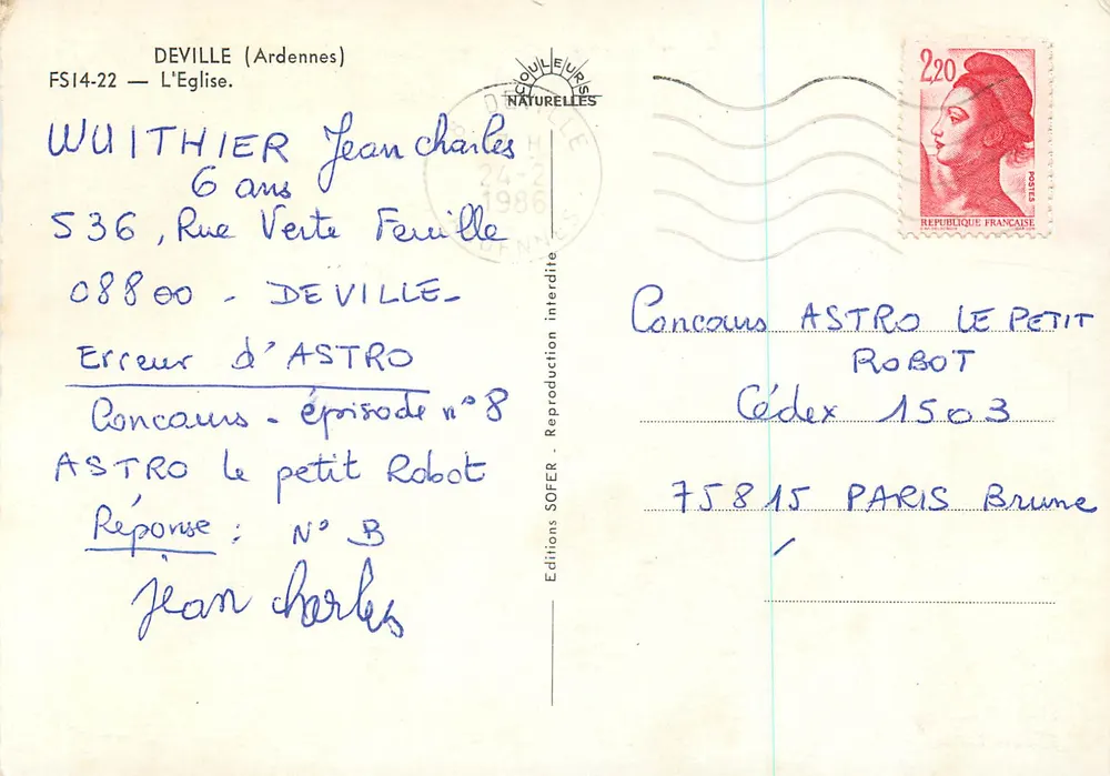 Deville (Ardennes) — A Igreja — Éditions Douleures Naturelles, FS14-22 - Verso