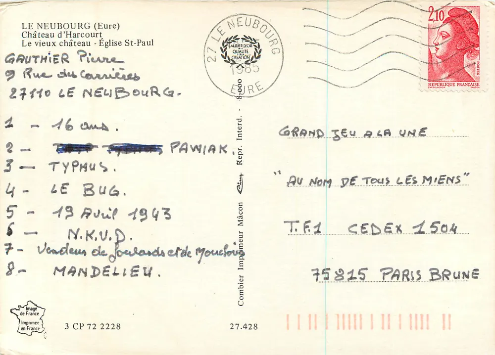 Le Neubourg — Schloss Harcourt, Kirche Saint-Paul, Altes Schloss — Verlag Combier - Rückseite