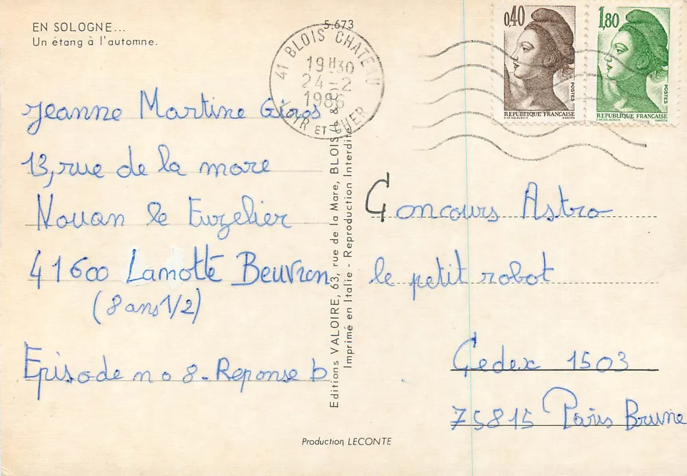 Lago em outono — SoLogne — Edições VALOIRE, n°8 - Verso