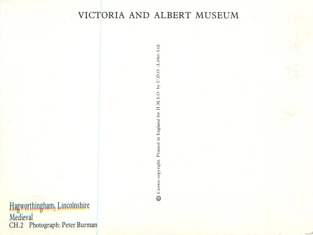 Hagworthingham, Lincolnshire — zerstörte mittelalterliche Kirche — Victoria and Albert Museum, Serie CH.2 - Rückseite
