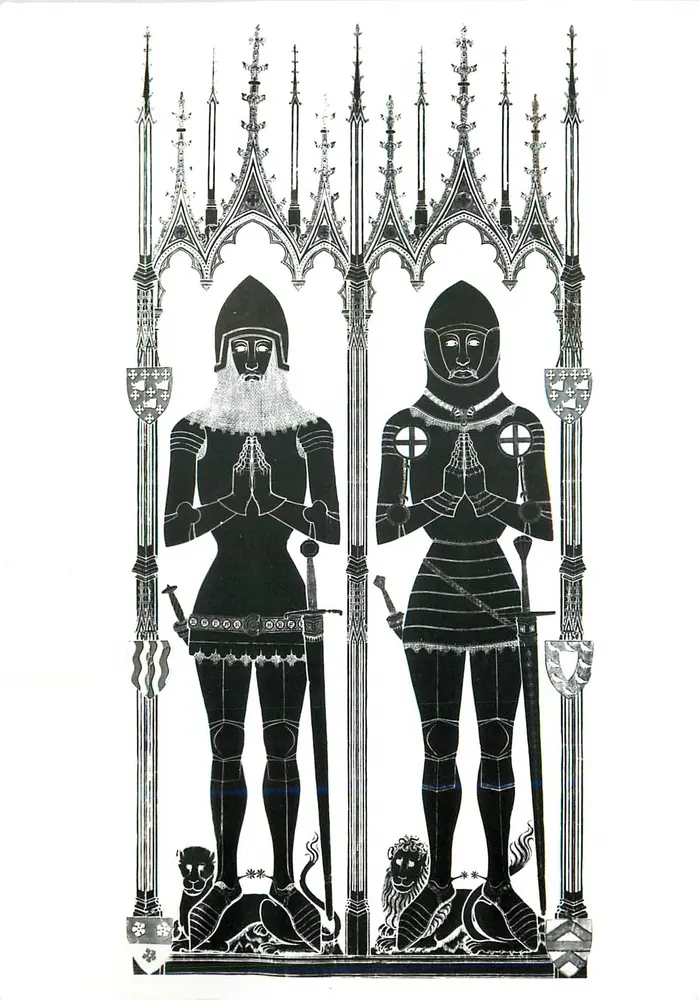 Sir Robert Swynborne e seu filho Thomas — 1412 — Victoria and Albert Museum, série E.93 - Frente