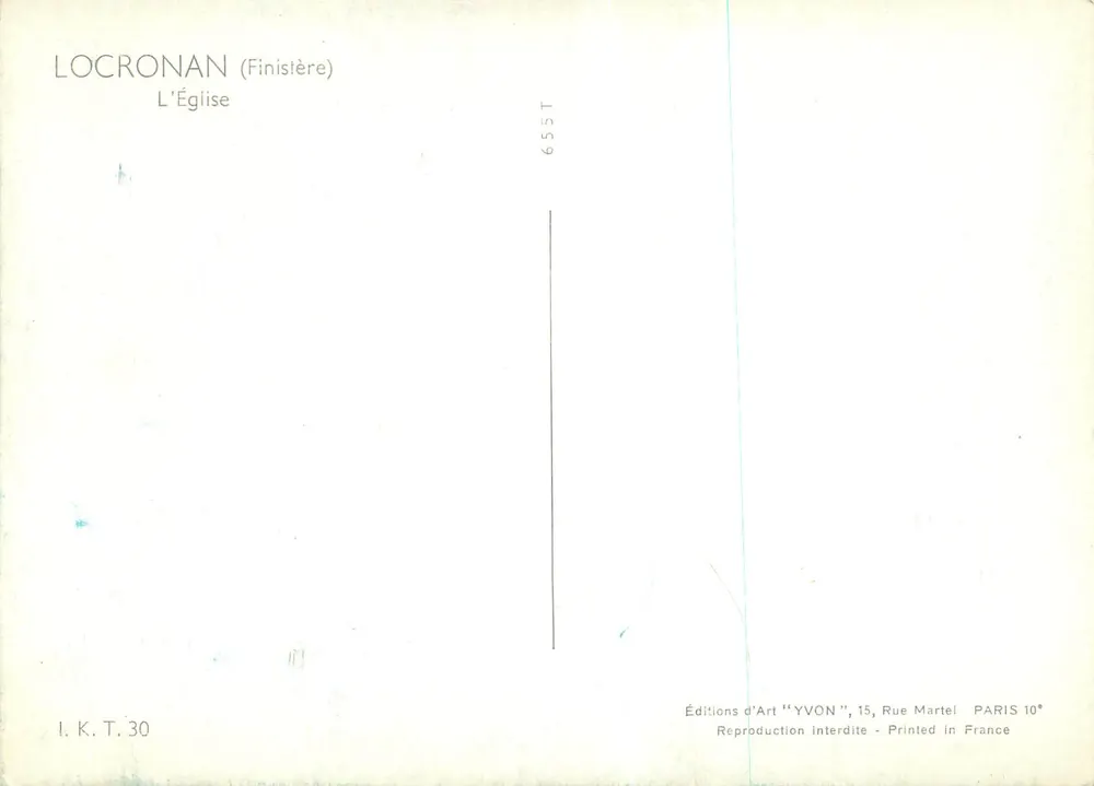Locronan (Finistère) — De Kerk — Editeurs d'Art YVON - Achterkant
