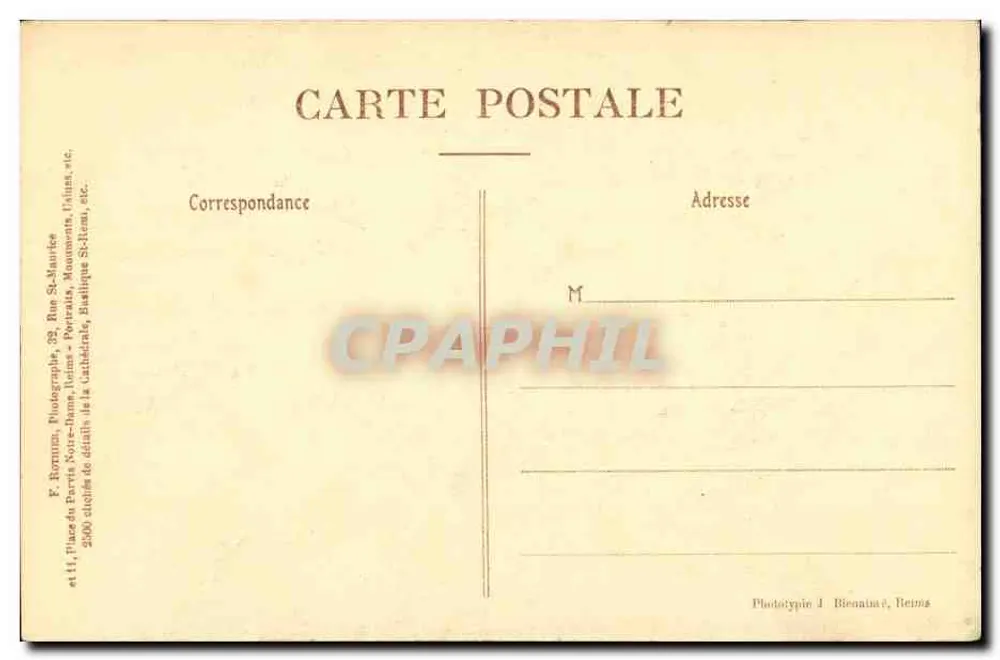 Reims - A Catedral - Perspectiva dos Contrefortes Laterais — F. Rothier, Fotógrafo-Editor, n°53 - Verso