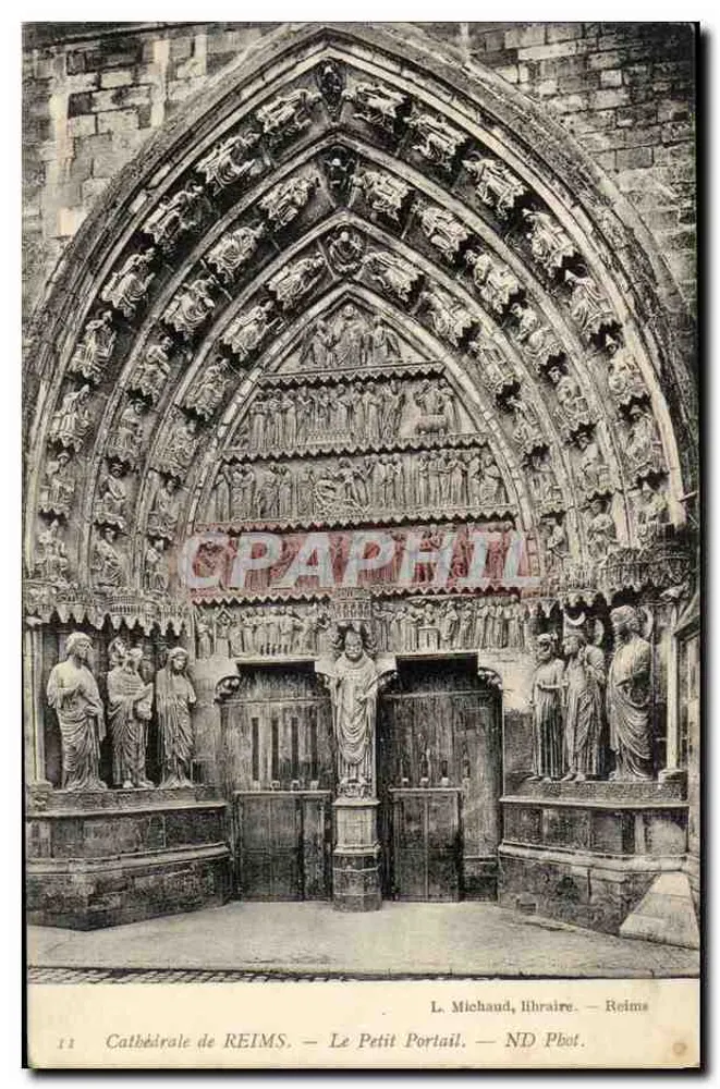 Cathédrale de REIMS — Le Petit Portail — L. Michaud, libraire — Reims - Recto