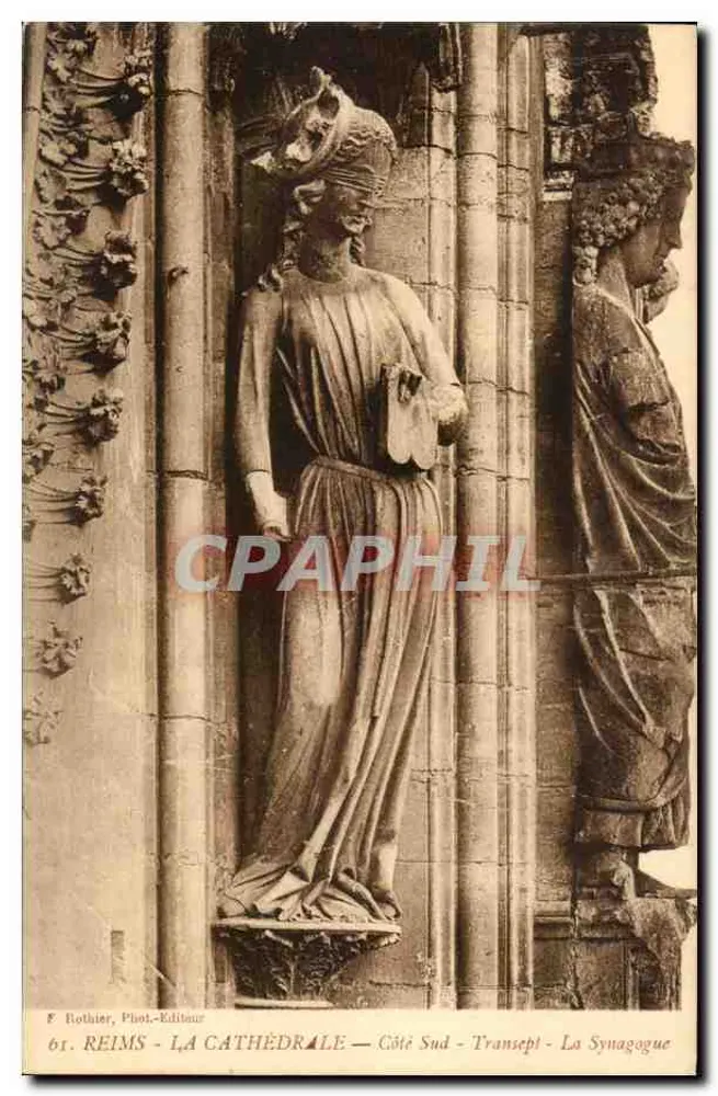 Reims - A Catedral — Lado Sul - Transepto - A Sinagoga - Frente