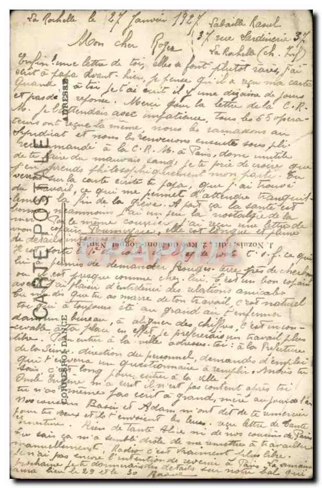 La Rochelle — Tour de la Grosse Horloge — CPA n°52 - Verso