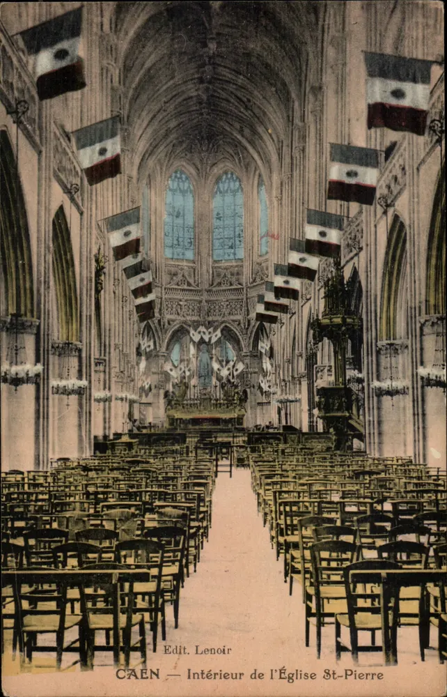 CAEN — Interior da Igreja de São Pedro — Edit. Lenoir - Frente