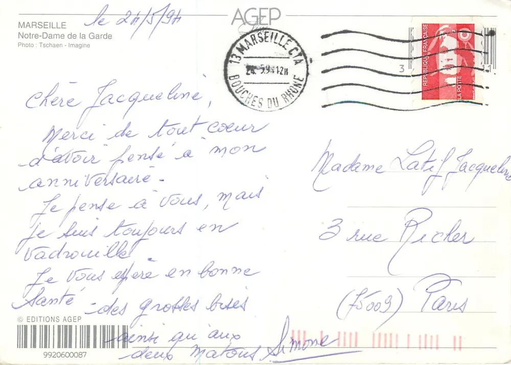Notre-Dame de la Garde — Marselha — Éditions AGEp, n° 9920600087 - Verso