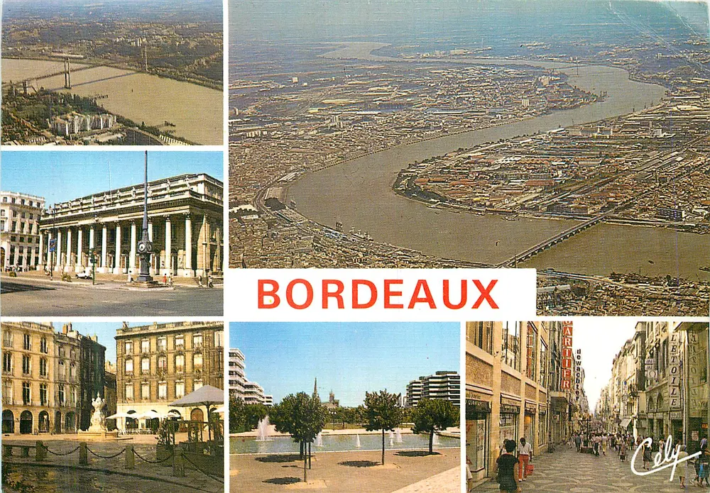 Bordeaux — vista aérea e monumentos — Edições Cely n° 5397 - Frente
