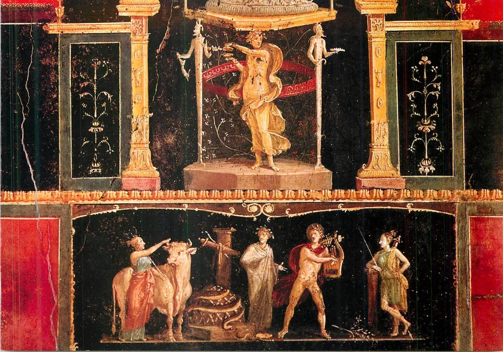 Pompeia - Casa dos Vettii — Apolo vencedor do serpente Pitone — Ed. Vincenzo Carcavallo - Frente
