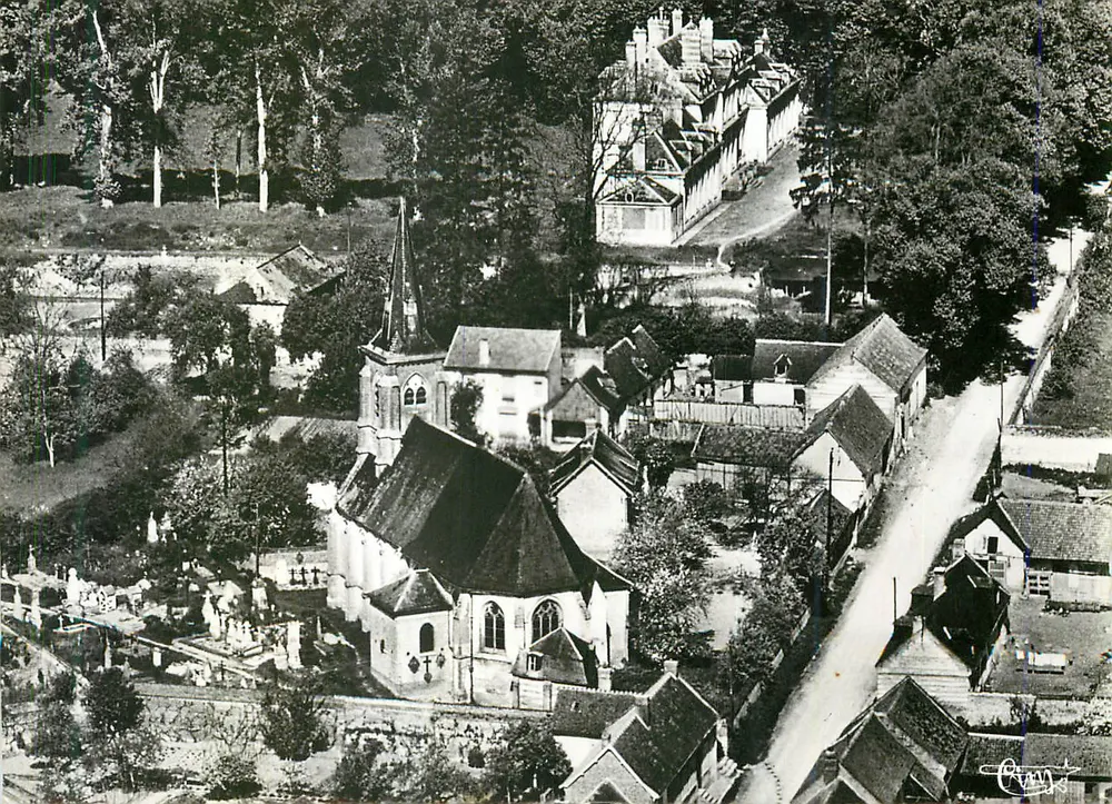Guyencourt-sur-Noye — Die Kirche und das Schloss — Luftbild — Combier Imp. MACON (S.-et-L.) - Vorderseite