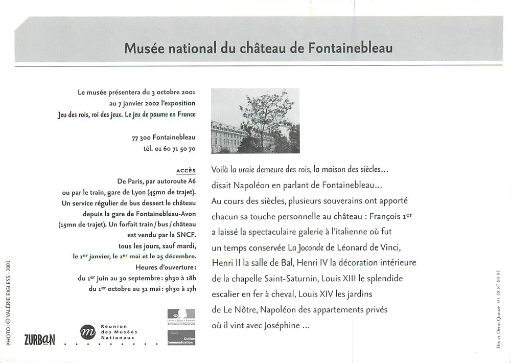 Castelo de Fontainebleau — Museu nacional — ZURBAN - Verso