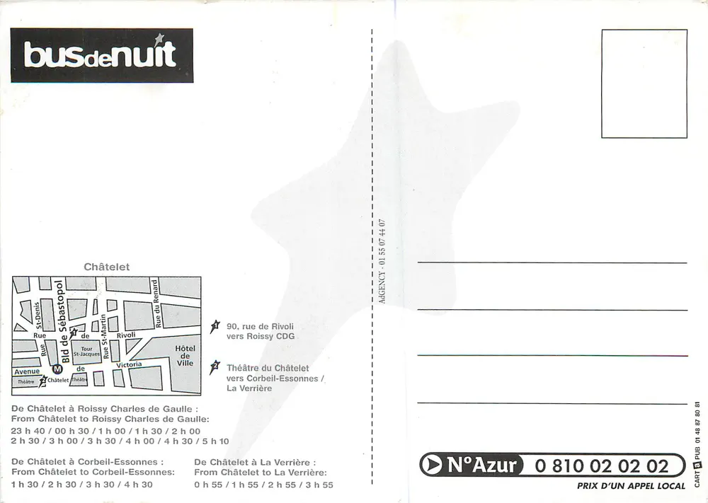 Nachtbus — Sternenroute — Transilien - Rückseite