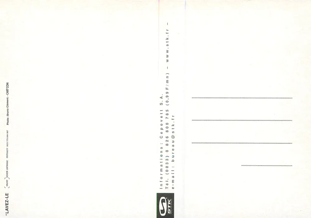 Publicidade para STK Clothes — Limpe-o Simplesmente — editor Cepolett S.A. - Verso