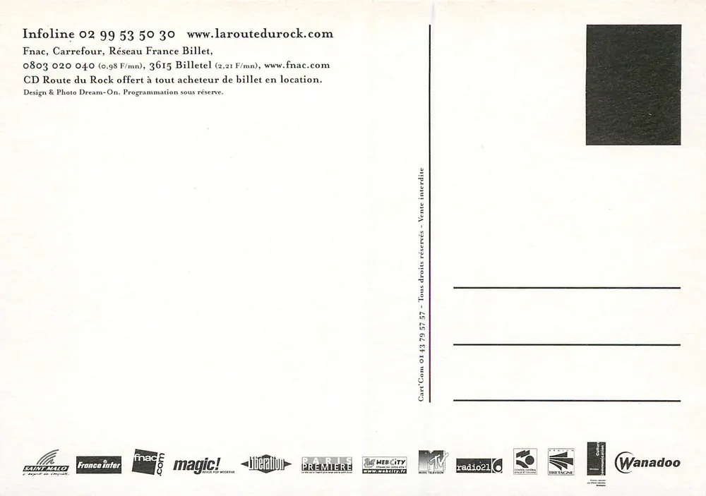 La Route du Rock 10 — Saint-Malo, 11-13. August 2000 — Rock Tympans präsentiert - Rückseite
