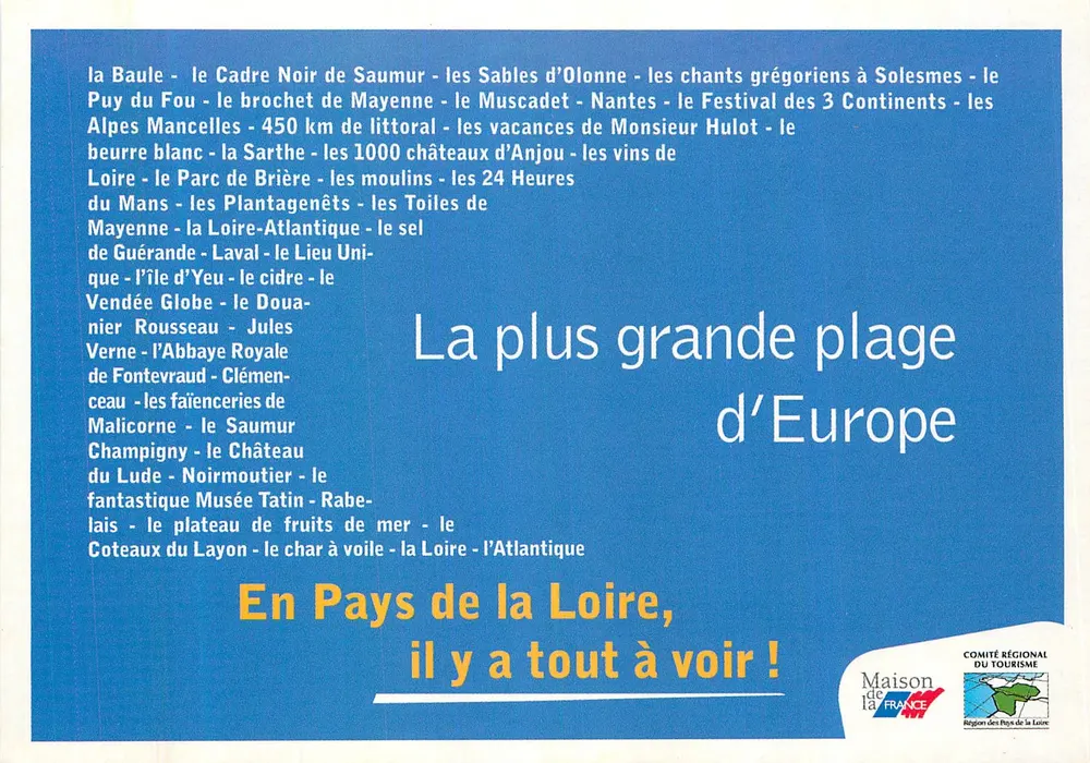 Pays de la Loire — Die größte Bucht Europas — Maison de la France, Regionaler Tourismusrat - Vorderseite