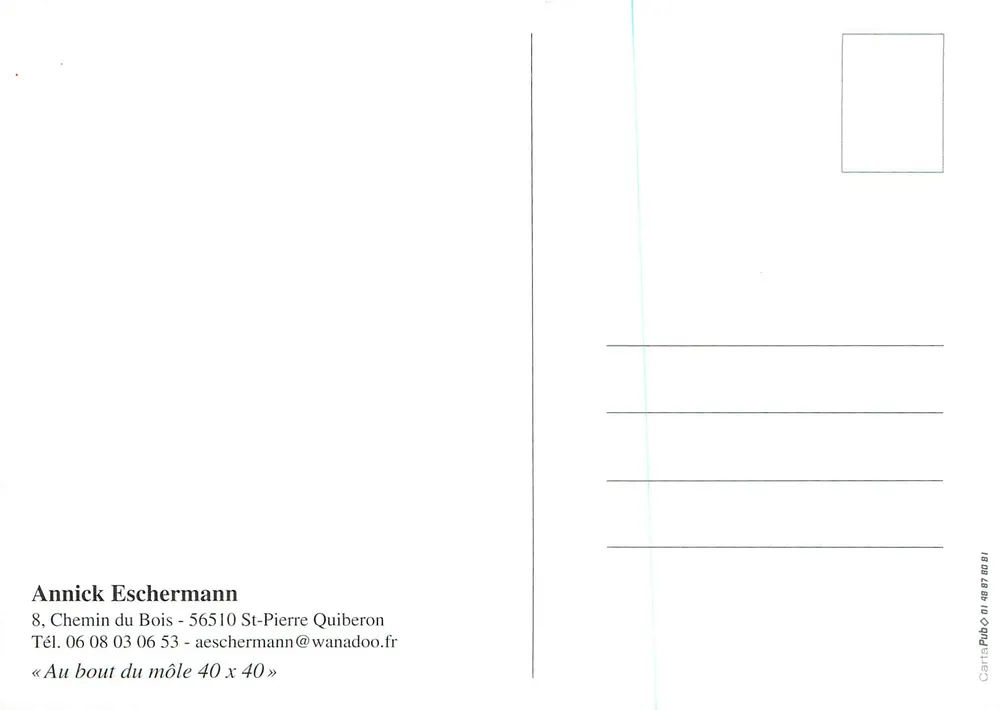 Dois pescadores no farol — ilustração estilizada — Annick Eschermann - Verso