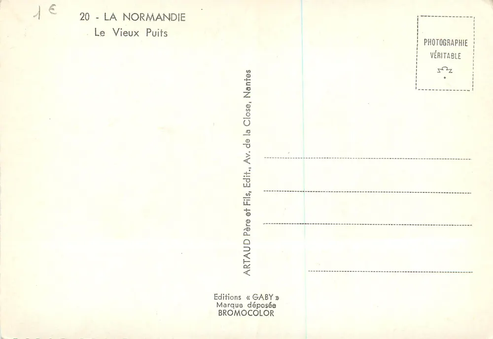 Der Alte Brunnen — Die Normandie — Editions Gaby, Nantes - Rückseite