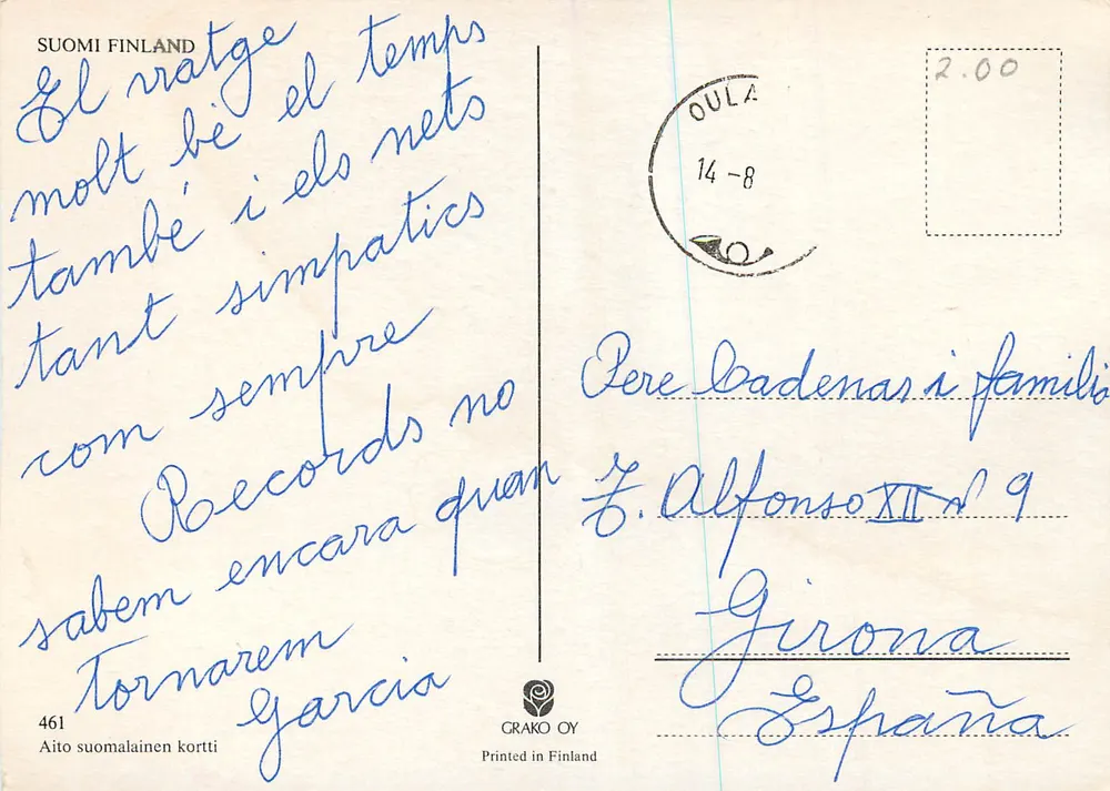 Lago e paisagens finlandesas — Grako OY, n° 461 - Verso