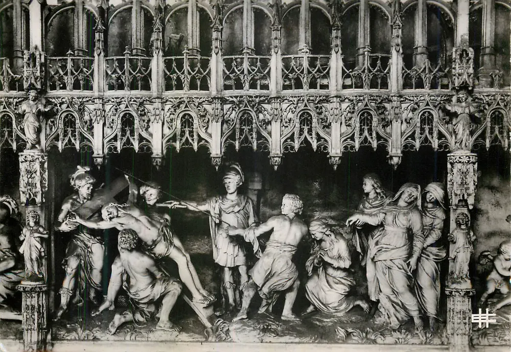Catedral de Chartres — Fechadura do Coro — Crucificação (por Simon Mazières 1714) - Frente