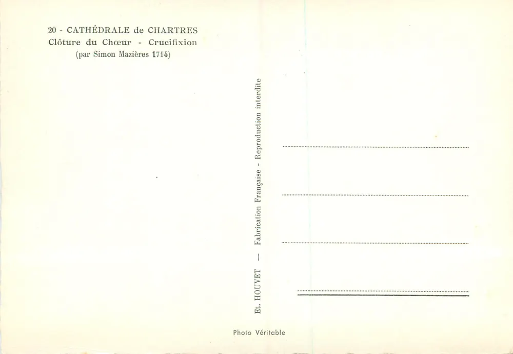 Catedral de Chartres — Fechadura do Coro — Crucificação (por Simon Mazières 1714) - Verso