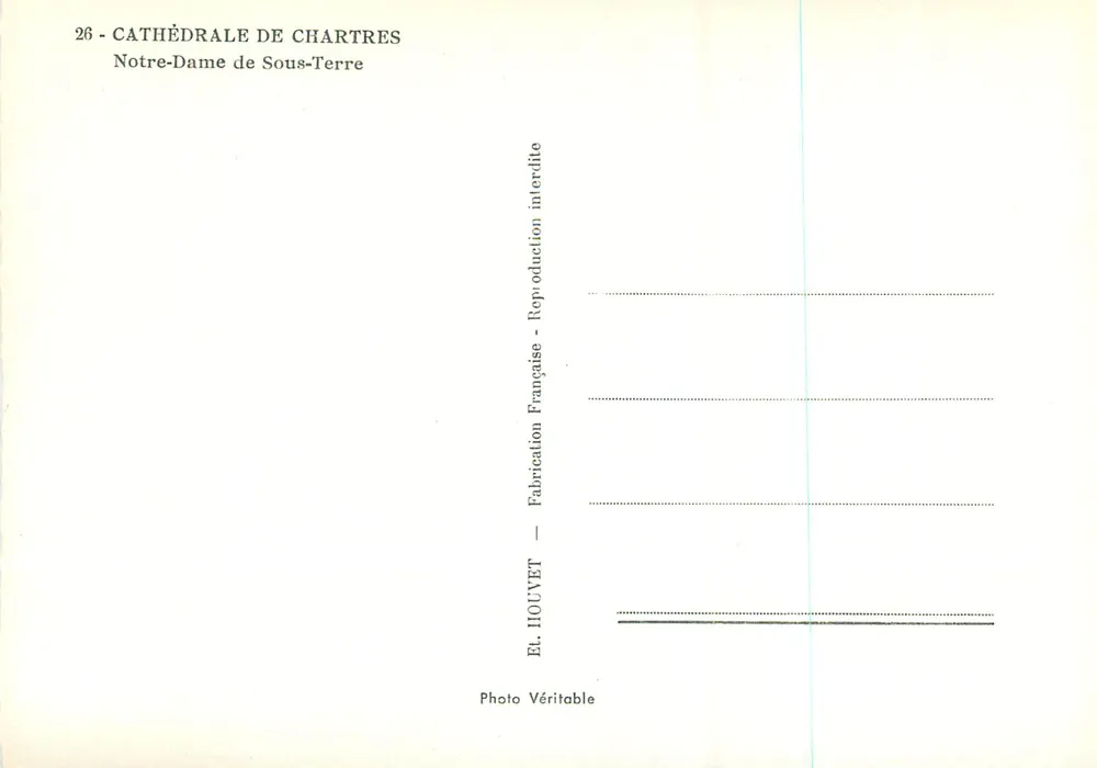 Nossa Senhora de Sob a Terra — Catedral de Chartres — EL HOUVET - Verso