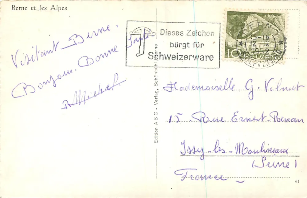 बर्न और अल्पस — B 515 — एडिशन ABC-Verlag, Schönenbuch - पीछे