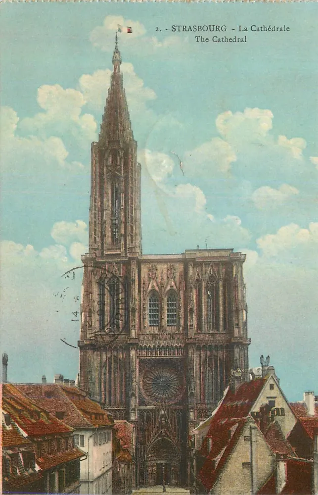 Strasbourg - A Catedral — vista da fachada e da flecha — editor não identificado, n° de série 2 - Frente