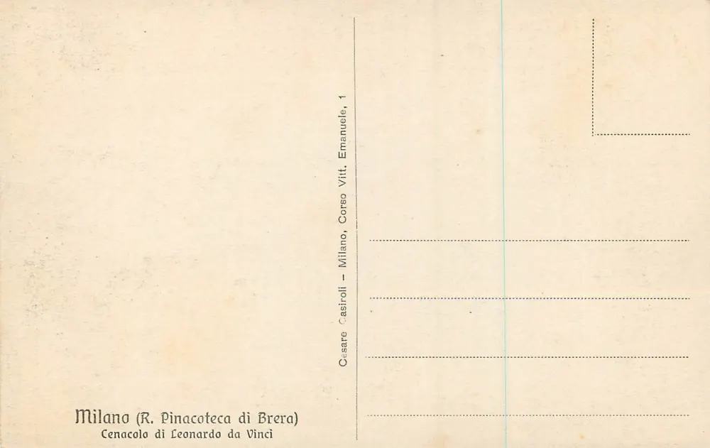 Abendmahl — Reproduktion — R. Pinacoteca di Brera, Mailand - Rückseite