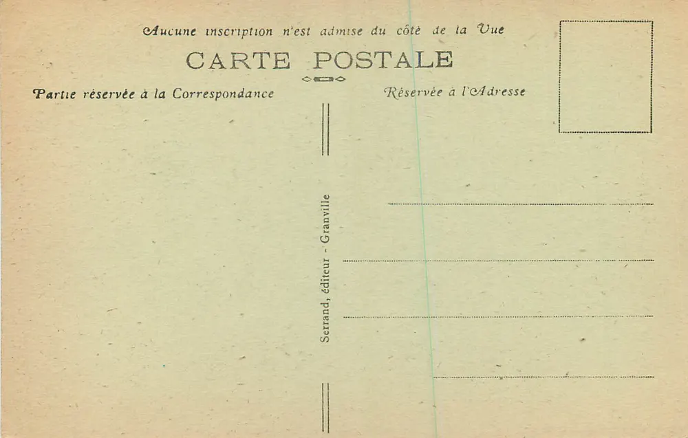 Granville — Das Casino bei Ebbe und Auf dem Meer — Serrand, Verlag Granville - Rückseite