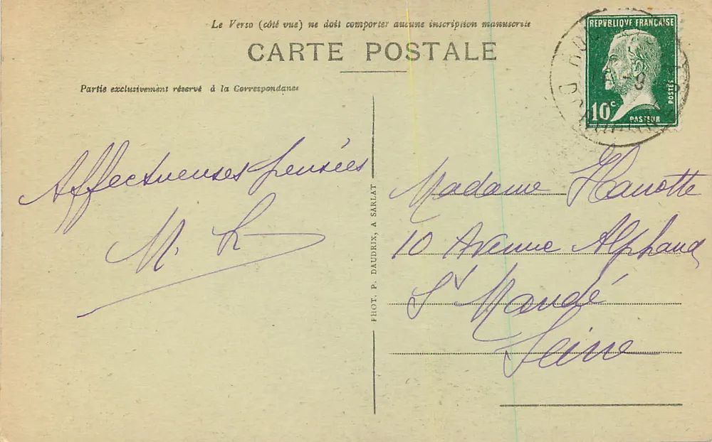 Prähistorische Station von Moustier (Dordogne) — La Roche Saint-Christophe — P.D.S. (Verlag) - Rückseite