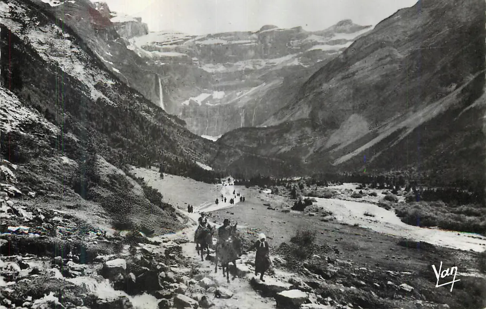 Gavarnie - Le Chemin du Cirque au plateau de la Prade — Edition Quinault, Lourdes, n°227 - Recto