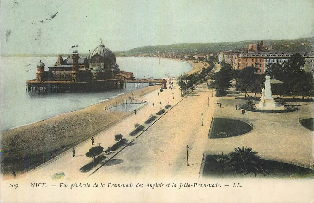Nice — Vue générale de la Promenade des Anglais et la Jetée-Promenade — LL. n°209 - Recto