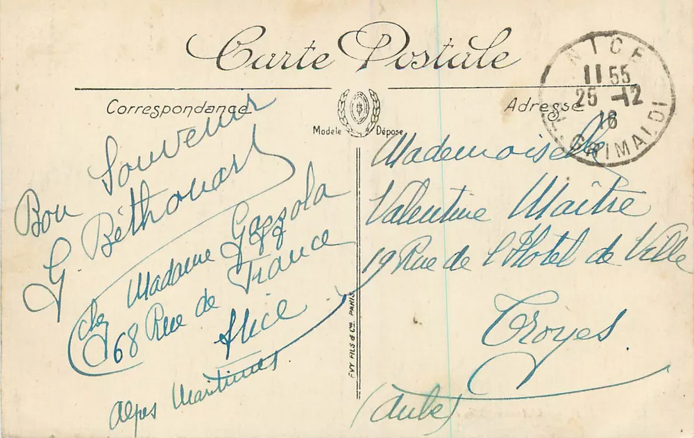 Nice — Avenida Masséna — LL, n° 409 - Verso