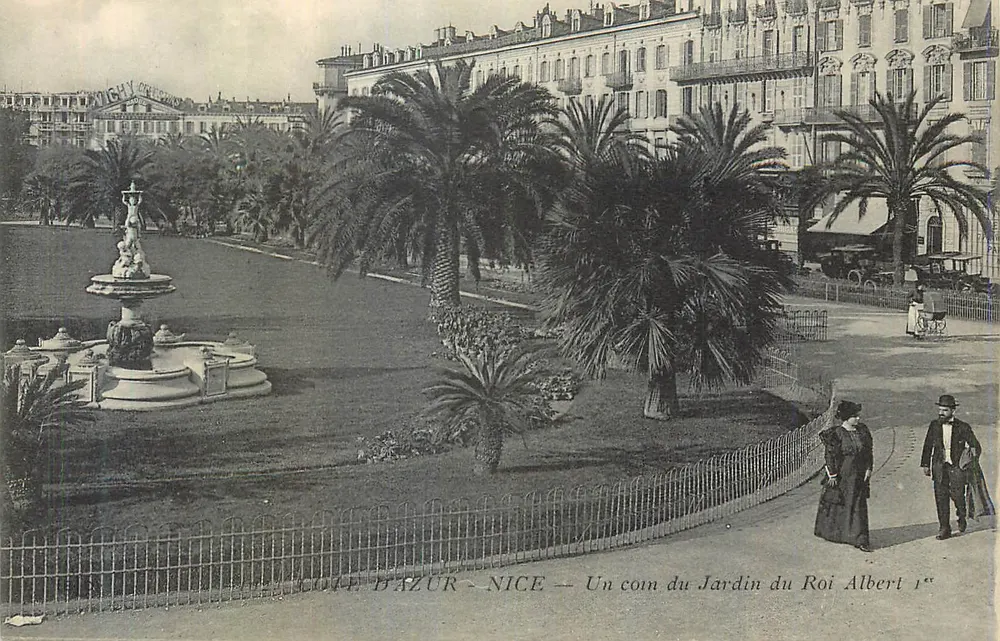 Jardim do Rei Albert I — Nice — Um canto do Jardim do Rei Albert 1º — Editor: Lote Bazur - Frente