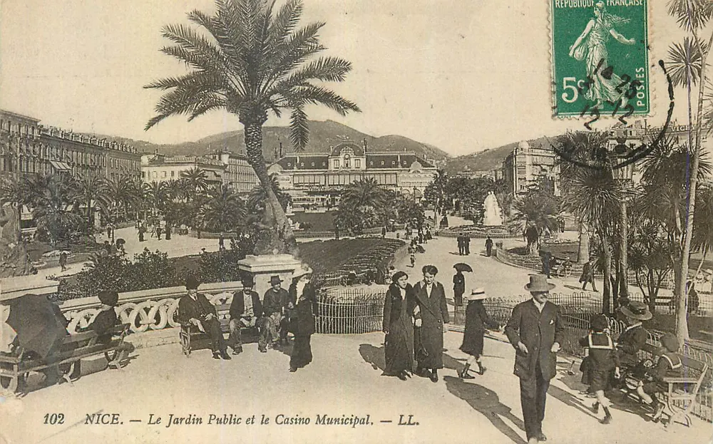 Nice — O Jardim Público e o Casino Municipal — LL. — N° 102 - Frente