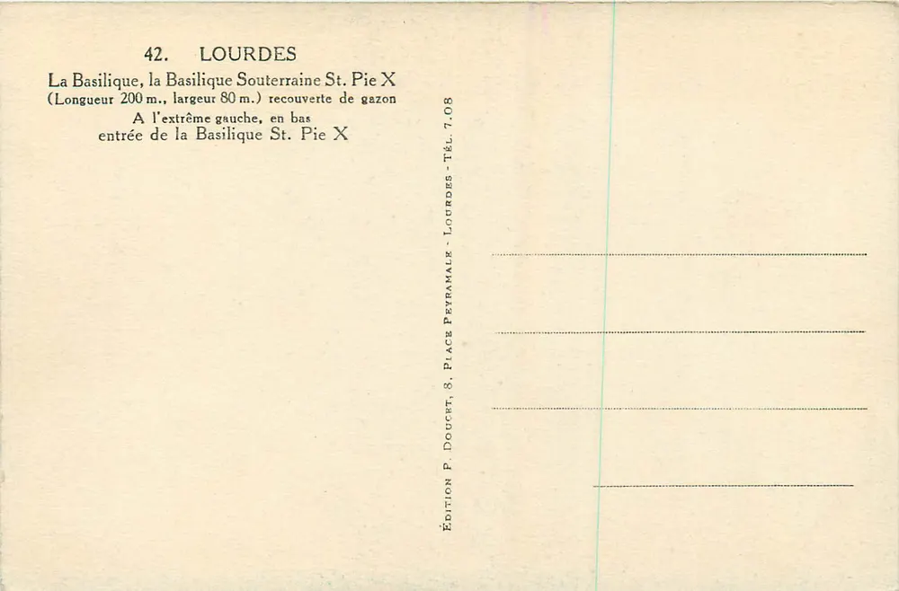 Lourdes — A Basílica Subterrânea São Pio X — Ed. Edlux - Verso