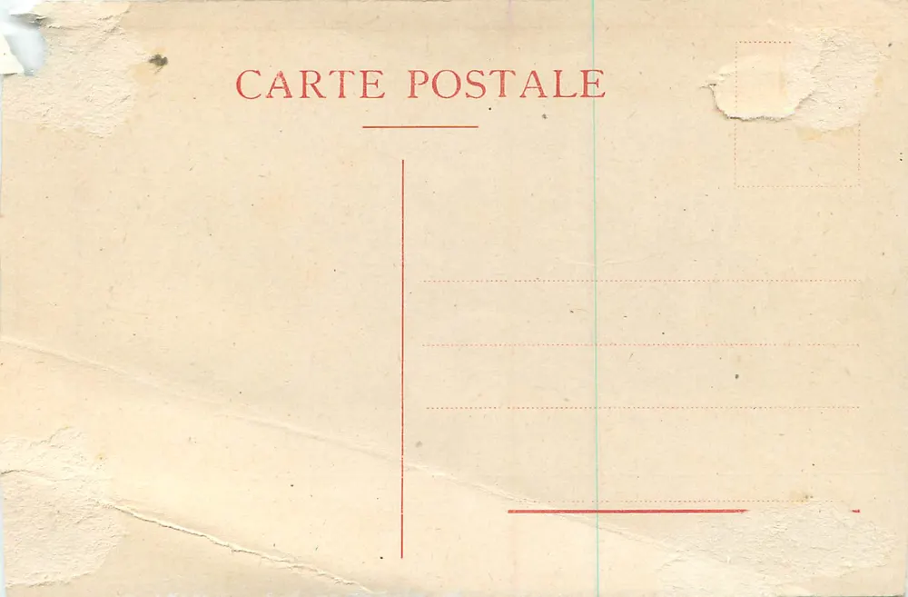 Scène de grotte — exploration nocturne avec canot et explorateurs — éditeur non identifié - Verso