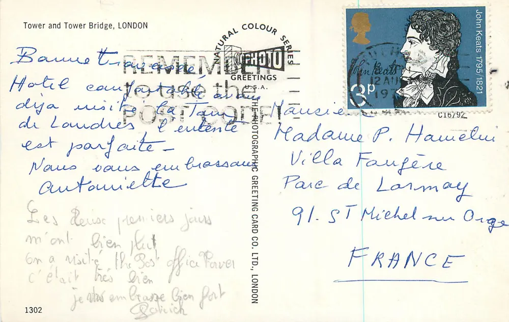 Torre de Londres e Ponte da Torre — Londres — The Photographic Greeting Card Co. Ltd., Londres - Verso