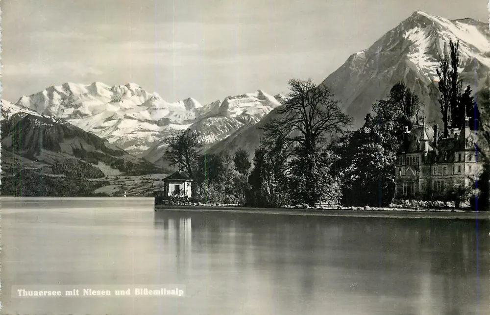 Thunersee z Niesen i Billemlisalp — Photoglob-Wehrli A.G., Zurych, nr 513 - Awers