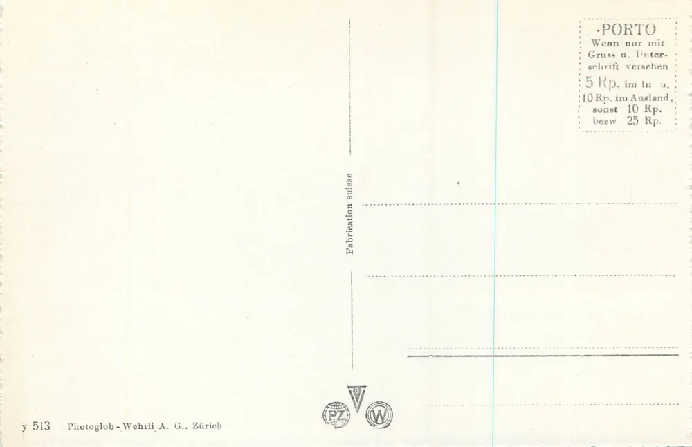 Thunersee z Niesen i Billemlisalp — Photoglob-Wehrli A.G., Zurych, nr 513 - Rewers
