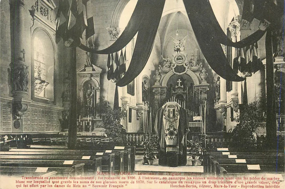 Mars-la-Tour - Interior da igreja militar transformada em santuário comemorativo - Houchot-Bertin, editor - Frente