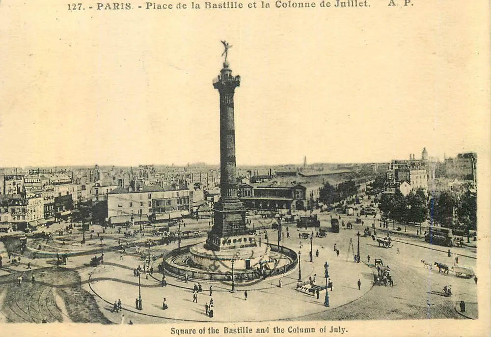 Paris - Place de la Bastille und die Säule von Juli — A.P. n°127 - Vorderseite