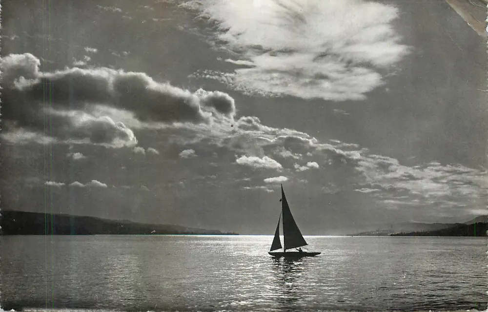 Stemming op het Zwitserse meer — Zürich, 18 augustus 1947 — uitgever Reprographie W. Weber & Cie A.A. n°2108 - Voorkant