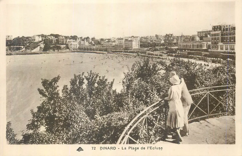 Dinard - A Praia da Ecluse — vista panorâmica — Cie Alsacienne dos Artes Fotomecânicas, Strasbourg, n°72 - Frente