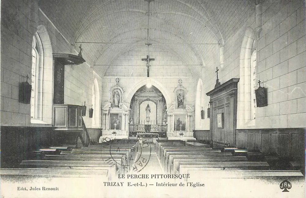 Trizay (E.-et-L.) — Intérieur de l'église — Jules Renoult - Recto