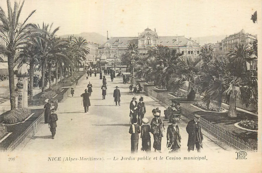 NICE (Alpes-Maritimes) — Der Öffentliche Garten und das Stadtcasino — IND. HOT. - Vorderseite