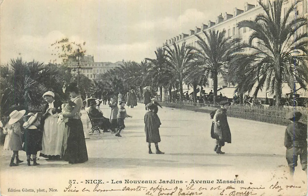 Nizza - Die neuen Gärten - Avenue Masséna — Edition Giletta, Foto, Nizza, Nr. 57 - Vorderseite