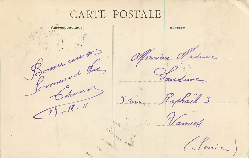 NICE - Promenade des Anglais et la Jetée-Promenade — Edition Baylone, frères, n° 632 - Verso