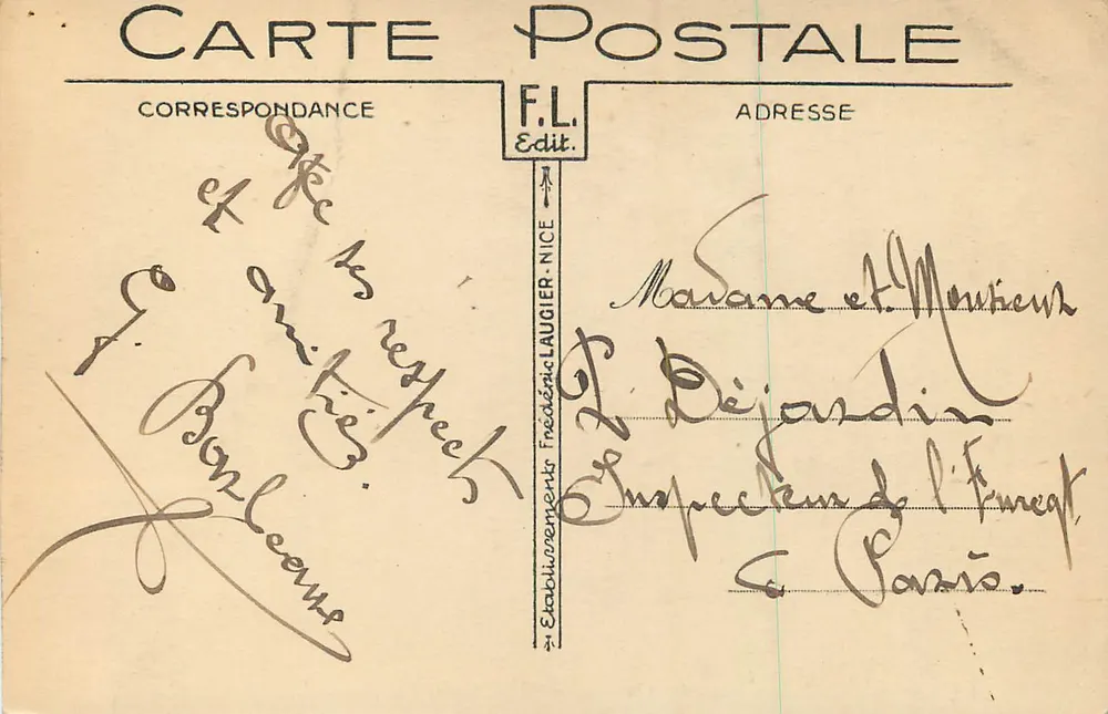 Nice — La Jetée-Promenade e a Ponta do Mont-Boron — F.L. Edit. - Verso